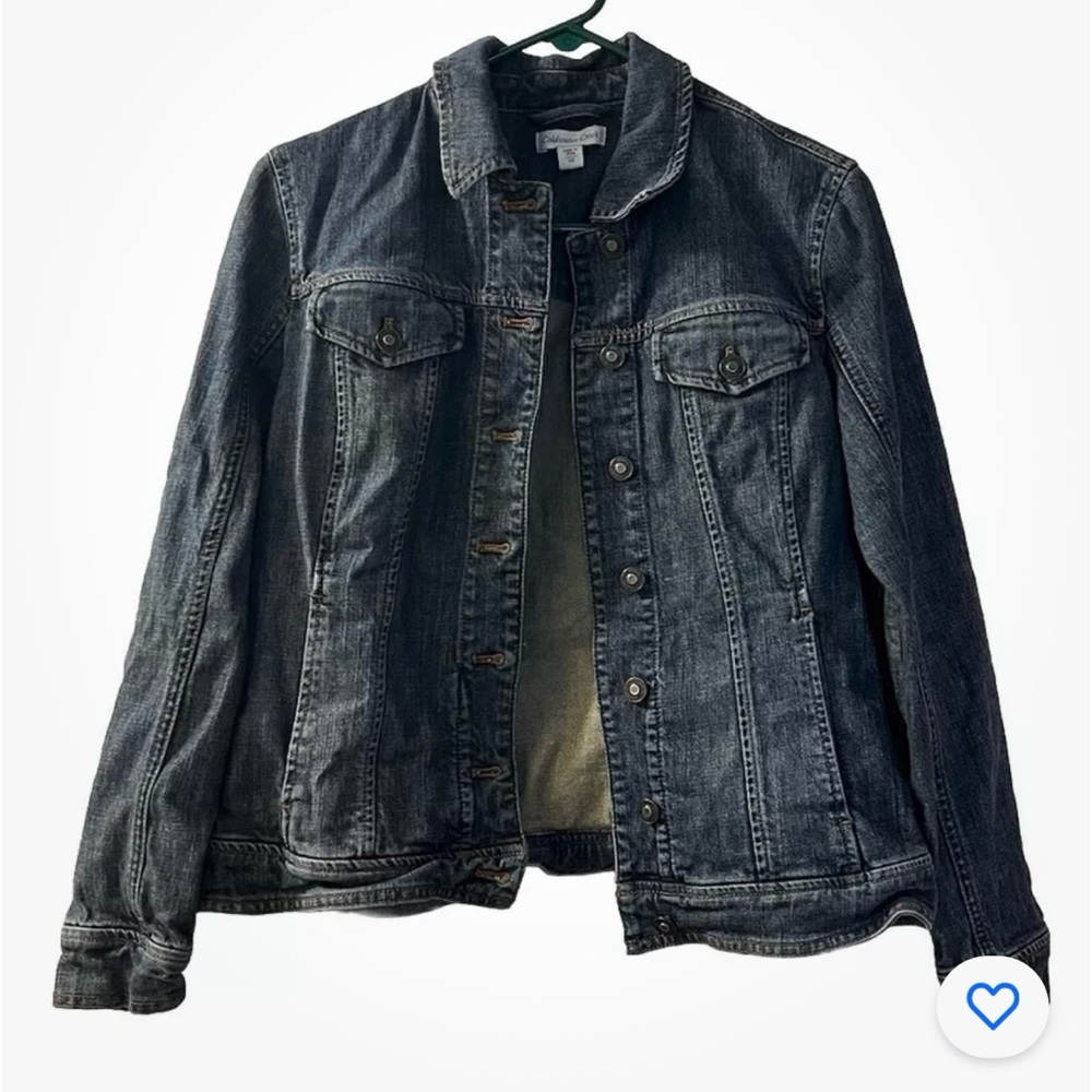 Coldwater Creek Womens Jean Jacket Size 10 Blue Denim Button Up
